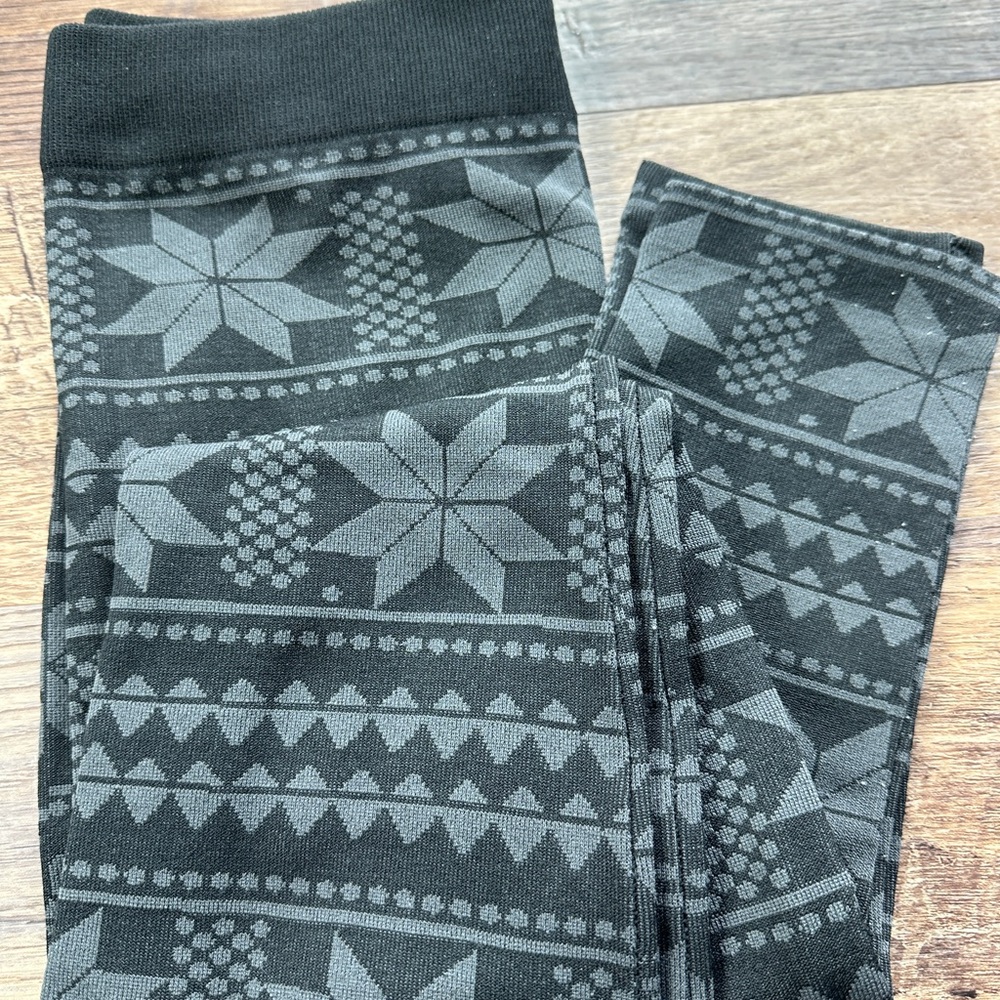 Kids Black & Gray Patterned Leggings